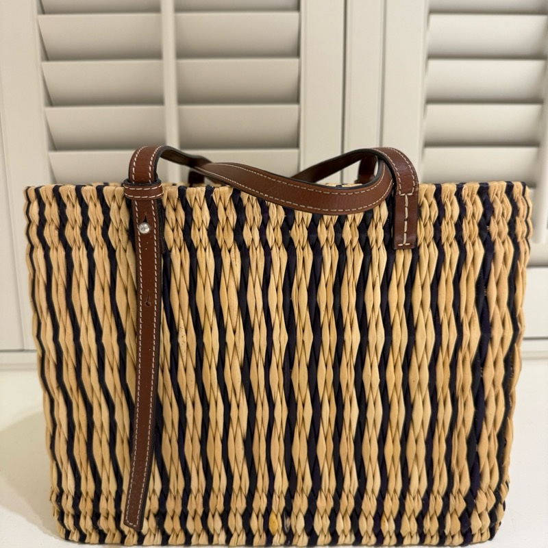 Loewe雙色手工編織包9.5成新-9