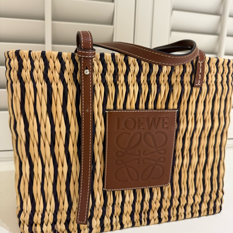 Loewe雙色手工編織包9.5成新-11