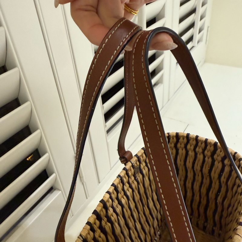 Loewe雙色手工編織包9.5成新-4