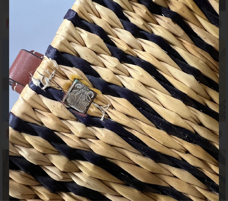 Loewe雙色手工編織包9.5成新-14