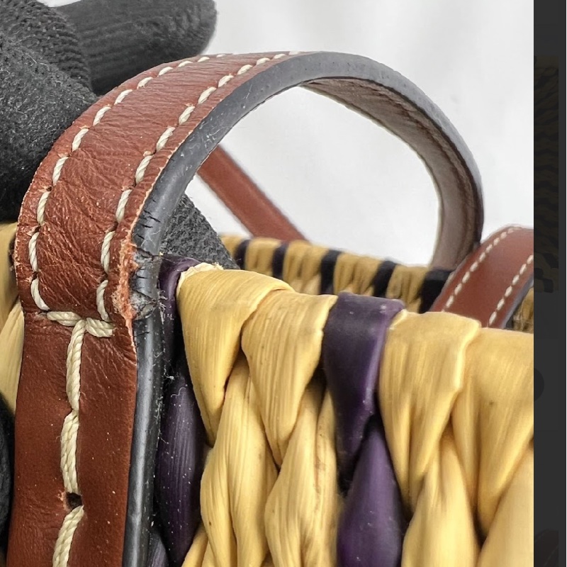 Loewe雙色手工編織包9.5成新-13