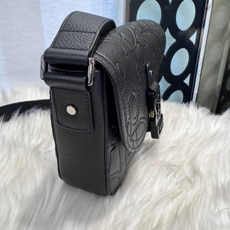 Dior Saddle黑牛皮壓紋郵差包 包況漂亮😻-2