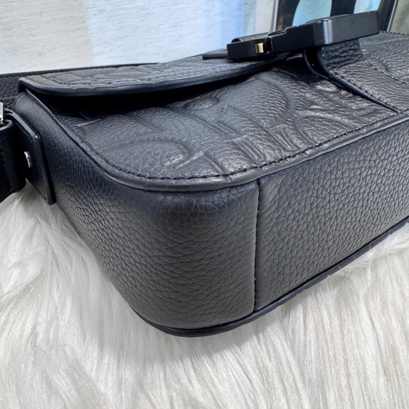 Dior Saddle黑牛皮壓紋郵差包 包況漂亮😻-5