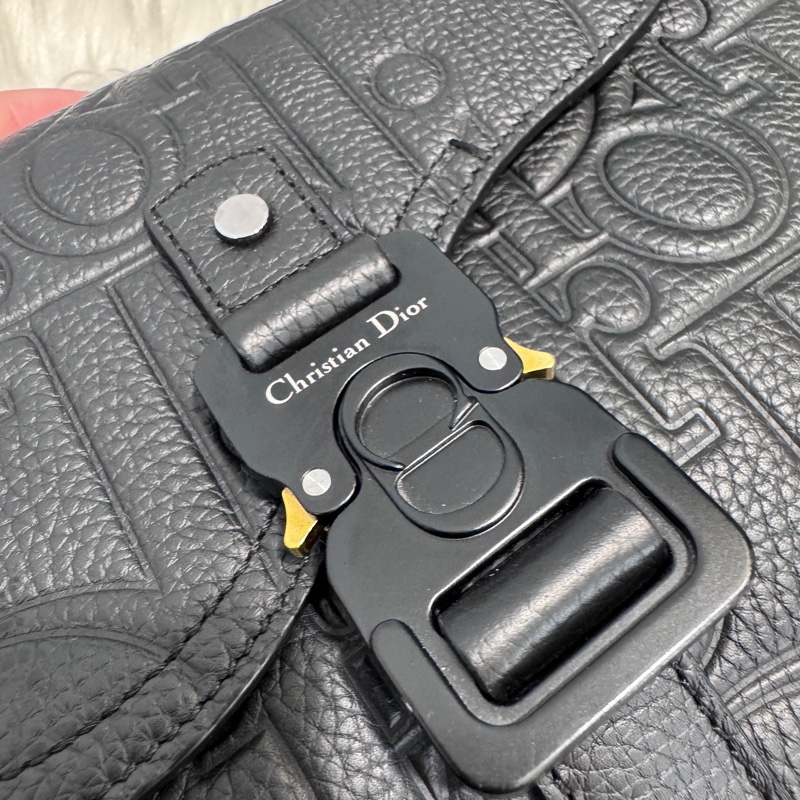 Dior Saddle黑牛皮壓紋郵差包 包況漂亮😻-7