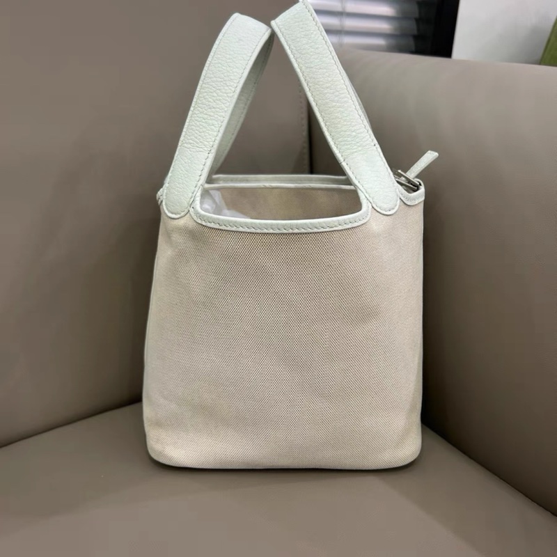 Hermes 菜籃子Picotin 18 帆布拼皮 中古款-0
