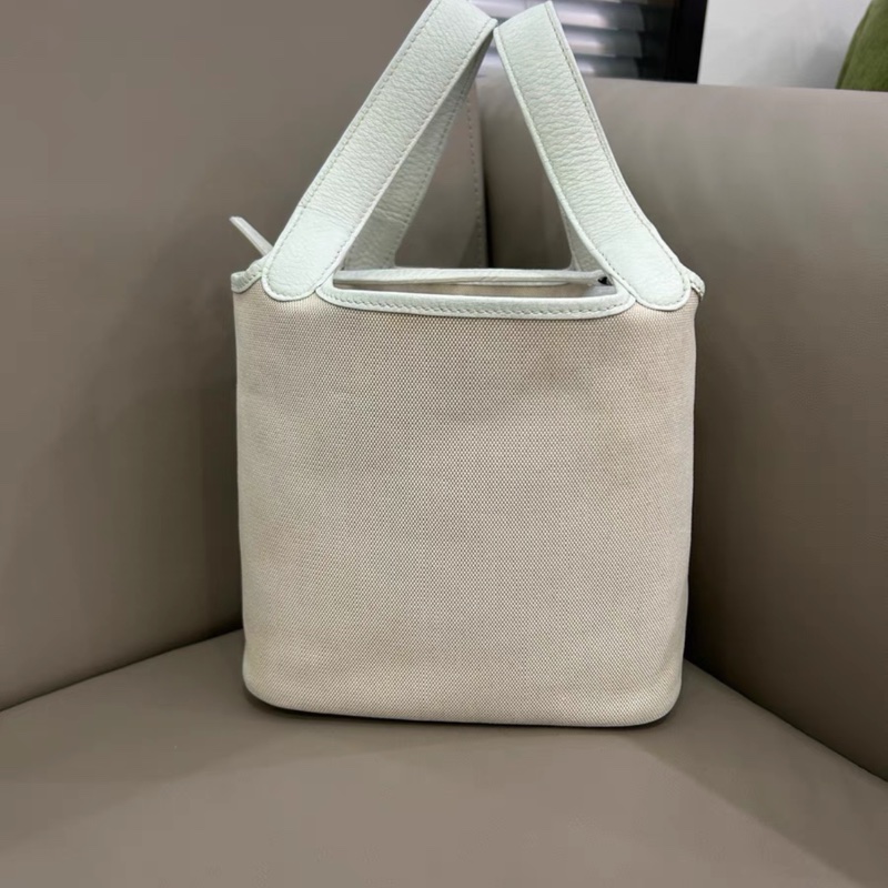 Hermes 菜籃子Picotin 18 帆布拼皮 中古款-1