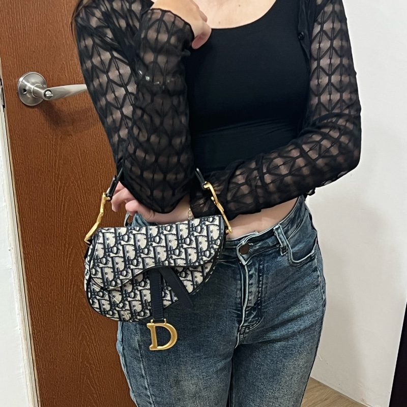 #全網最便宜#99新#附寬背帶 Dior Saddle馬鞍包 小號-3