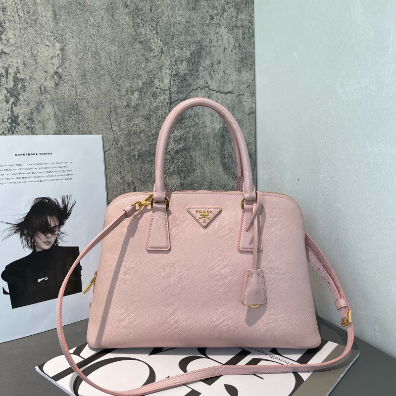 PRADA 貝殼包櫻花粉 手提包肩背包斜背包-0