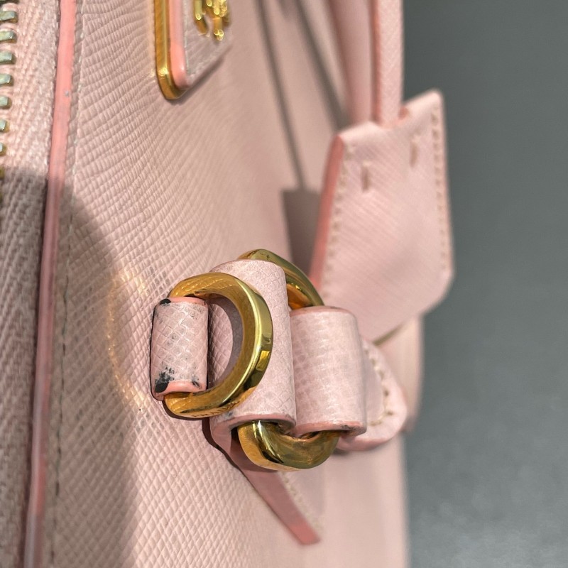 PRADA 貝殼包櫻花粉 手提包肩背包斜背包-6