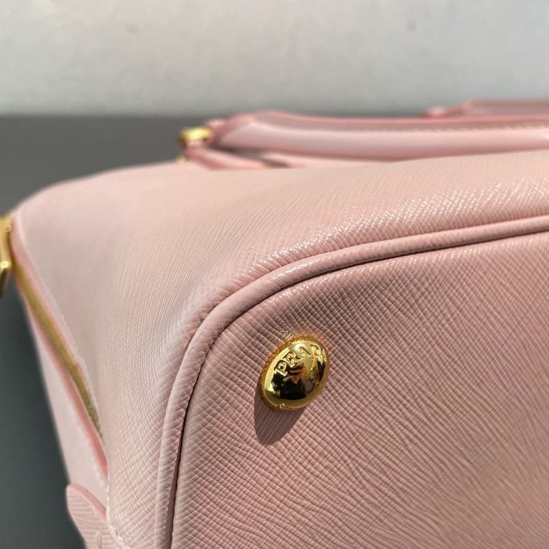 PRADA 貝殼包櫻花粉 手提包肩背包斜背包-10