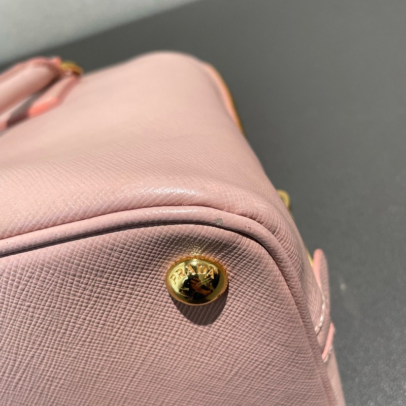 PRADA 貝殼包櫻花粉 手提包肩背包斜背包-11