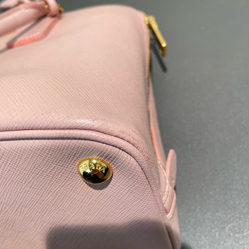 PRADA 貝殼包櫻花粉 手提包肩背包斜背包-12