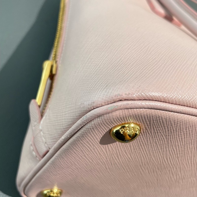 PRADA 貝殼包櫻花粉 手提包肩背包斜背包-13