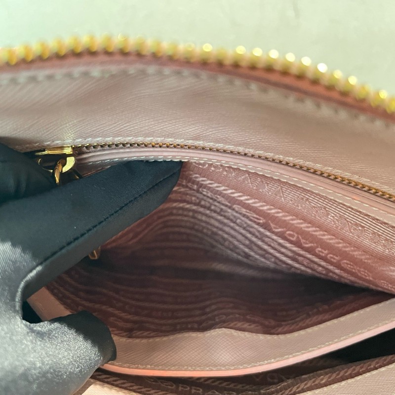 PRADA 貝殼包櫻花粉 手提包肩背包斜背包-20