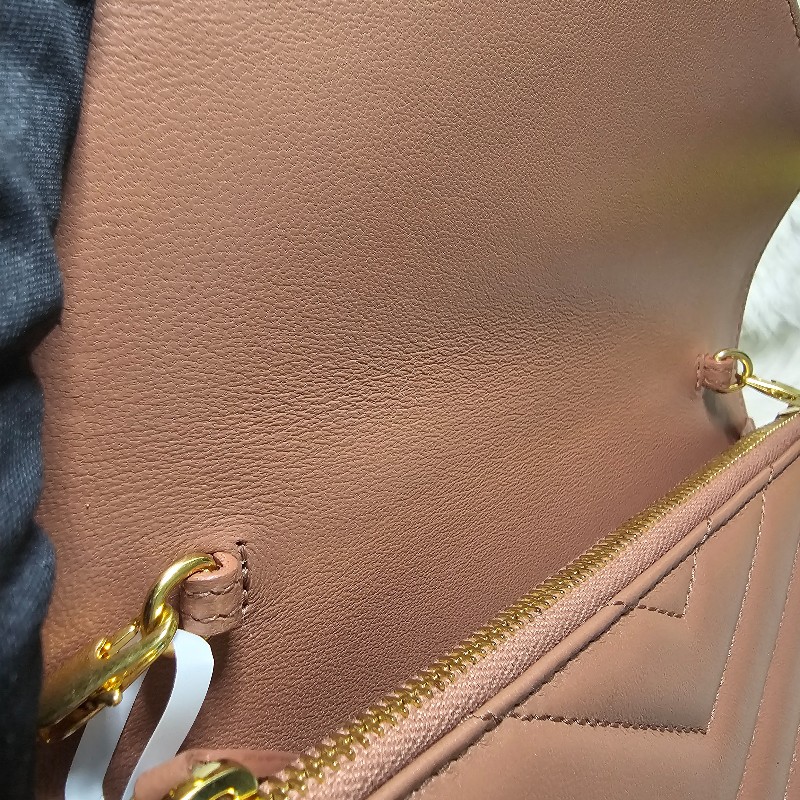 全新 Saint Laurent YSL 鍊條信封包 WOC 羊皮 乾燥玫瑰 霧玫瑰裸粉 金鍊優雅版-17