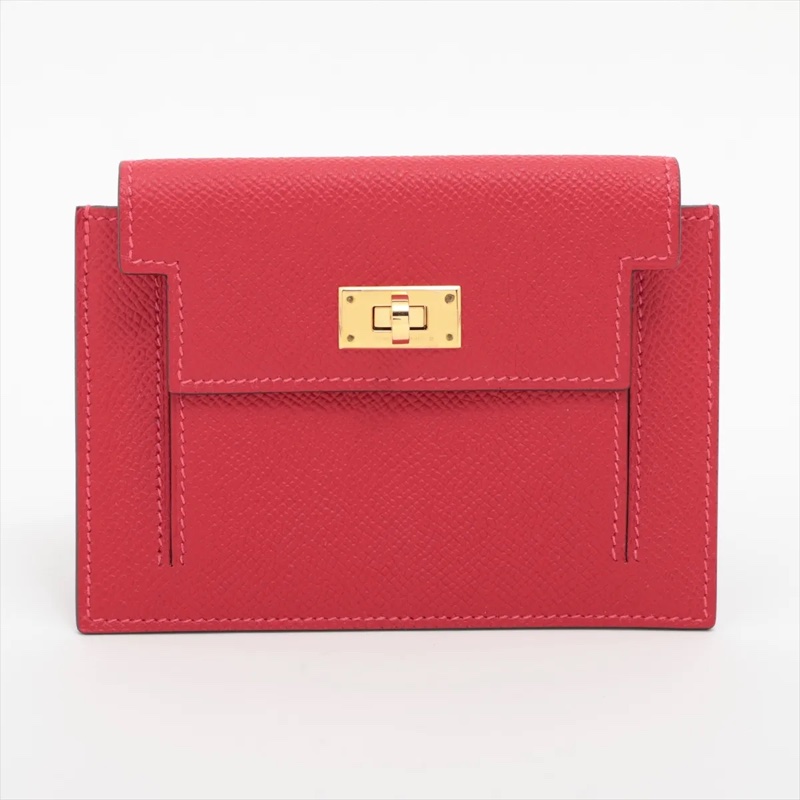 Hermes Kelly pocket Veau Epsom Coin Purse Red Gold stamp Y: 2020 愛馬仕Kelly短夾-0
