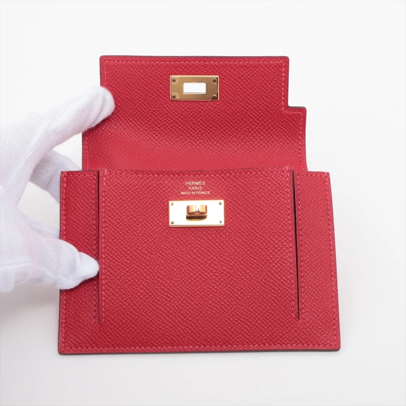 Hermes Kelly pocket Veau Epsom Coin Purse Red Gold stamp Y: 2020 愛馬仕Kelly短夾-2