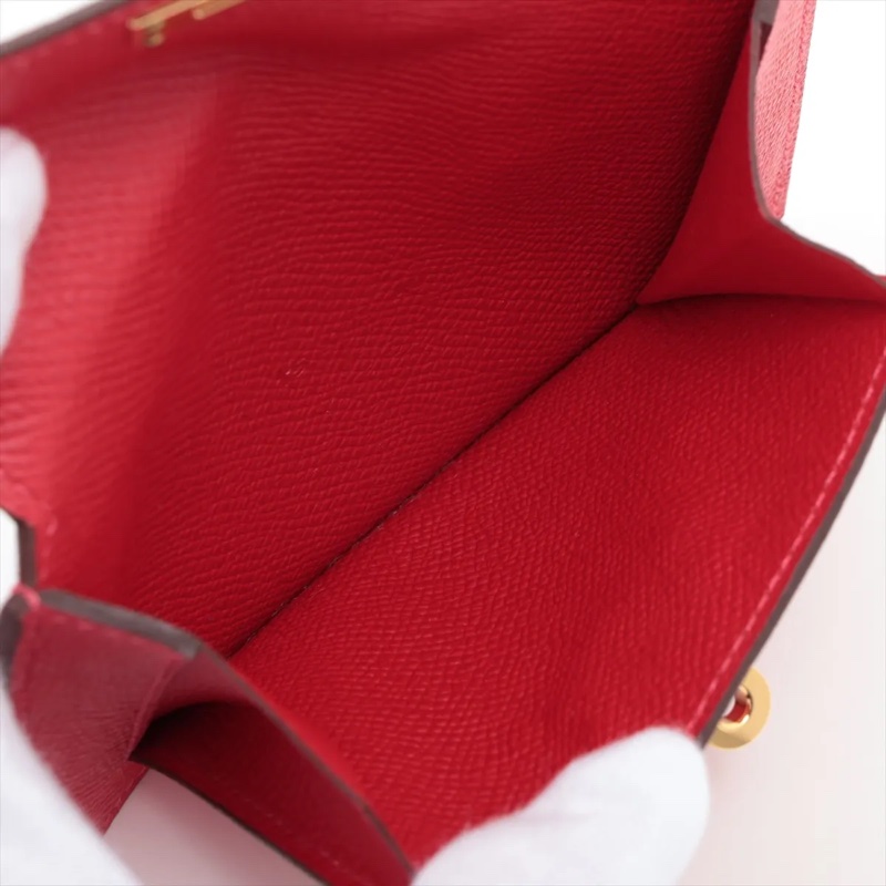 Hermes Kelly pocket Veau Epsom Coin Purse Red Gold stamp Y: 2020 愛馬仕Kelly短夾-3