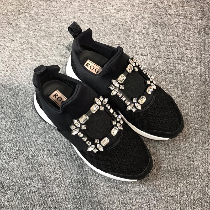 促銷品Roger Vivier Viv Run 水晶鑽方釦 運動鞋 36.5 碼-0