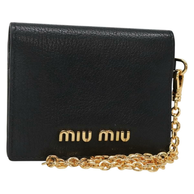 【日本直送】Miu Miu 卡包 皮革 黑色 正品 yk18696V-0