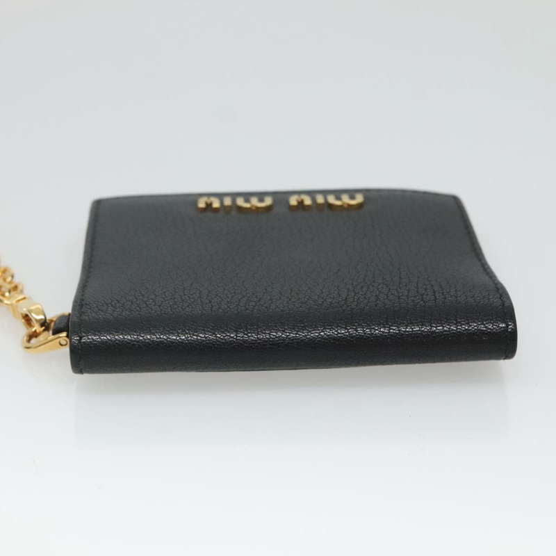 【日本直送】Miu Miu 卡包 皮革 黑色 正品 yk18696V-4