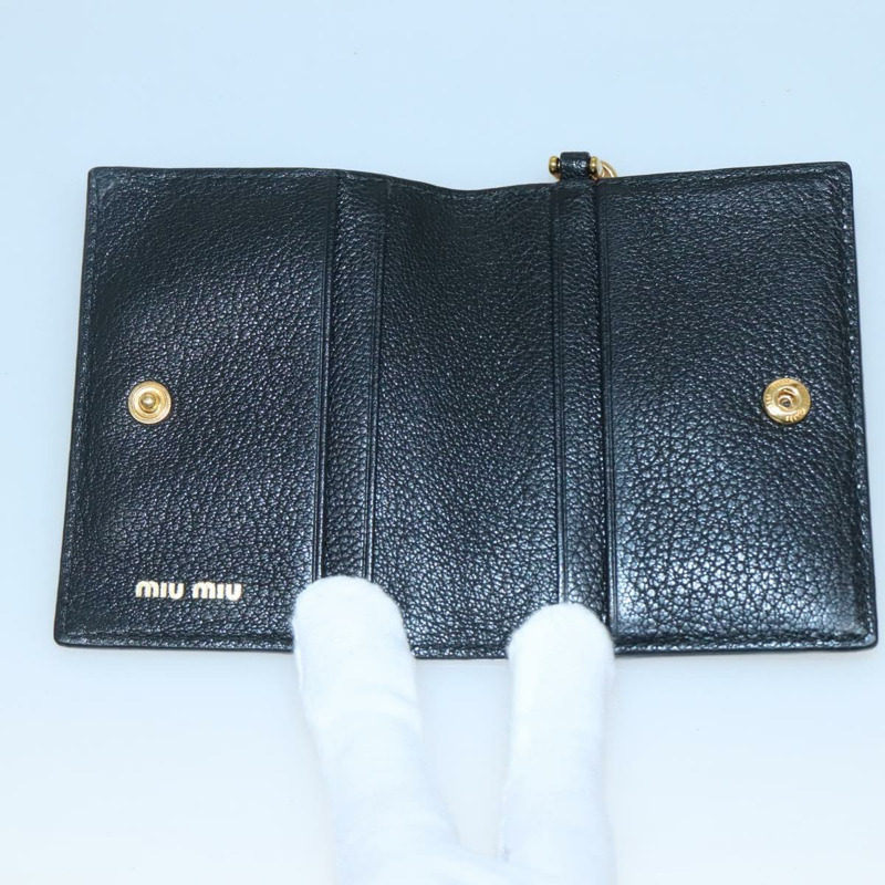【日本直送】Miu Miu 卡包 皮革 黑色 正品 yk18696V-8