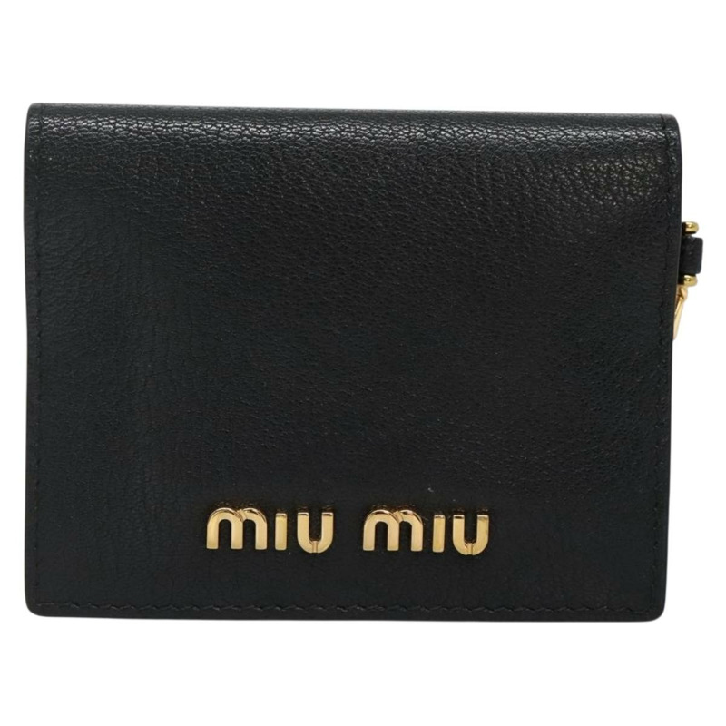 【日本直送】Miu Miu 卡包 皮革 黑色 正品 yk18696V-12