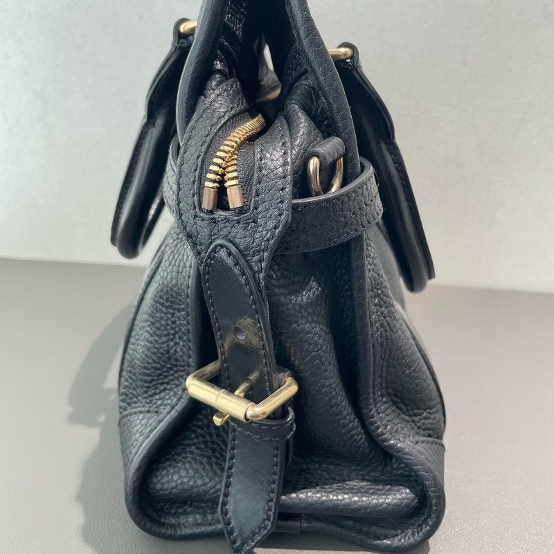 特價 Burberry 全皮黑色 tote郵差包 少肩帶 手提包-4