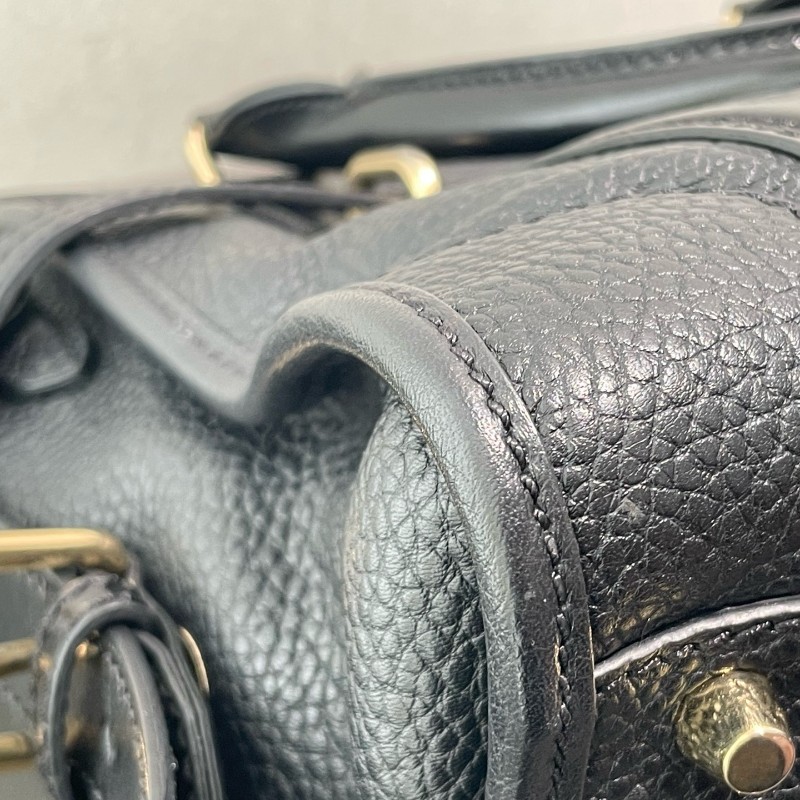 特價 Burberry 全皮黑色 tote郵差包 少肩帶 手提包-7