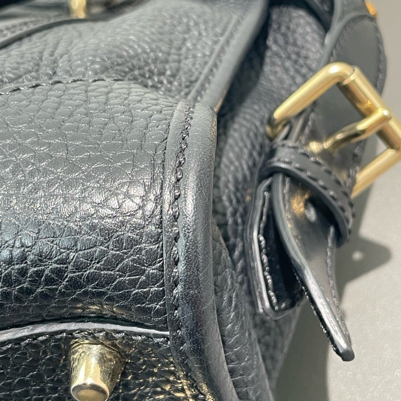 特價 Burberry 全皮黑色 tote郵差包 少肩帶 手提包-10