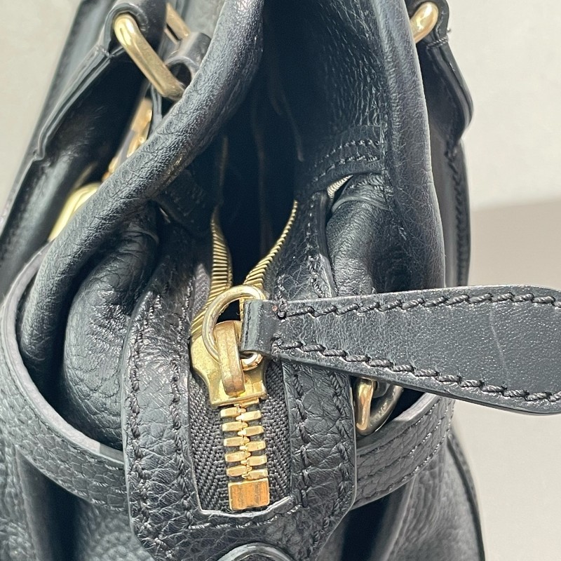 特價 Burberry 全皮黑色 tote郵差包 少肩帶 手提包-12