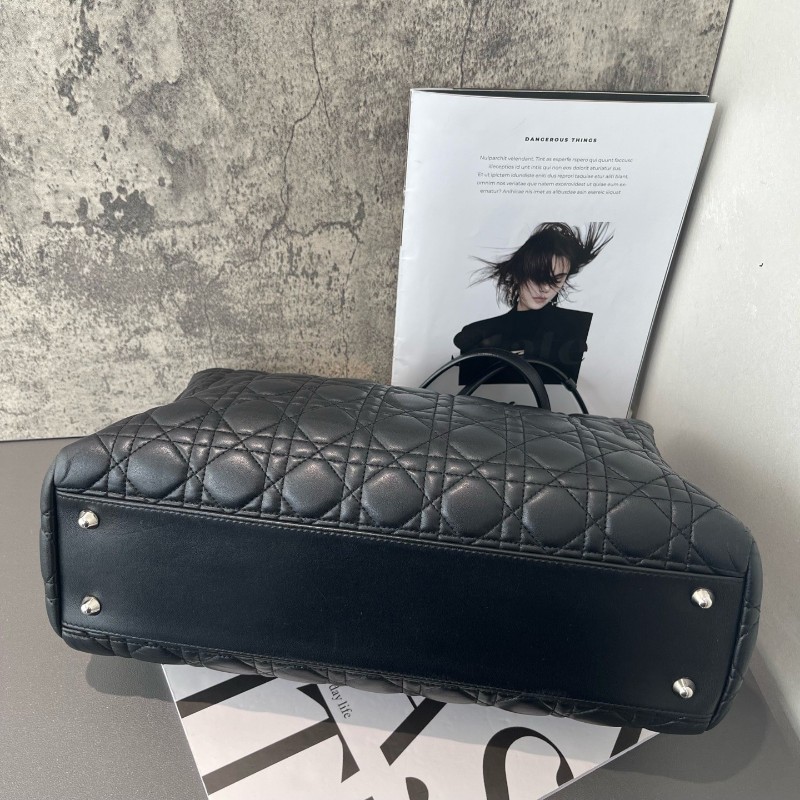 Dior Lady戴妃7格黑銀tote托特包 手提包-3