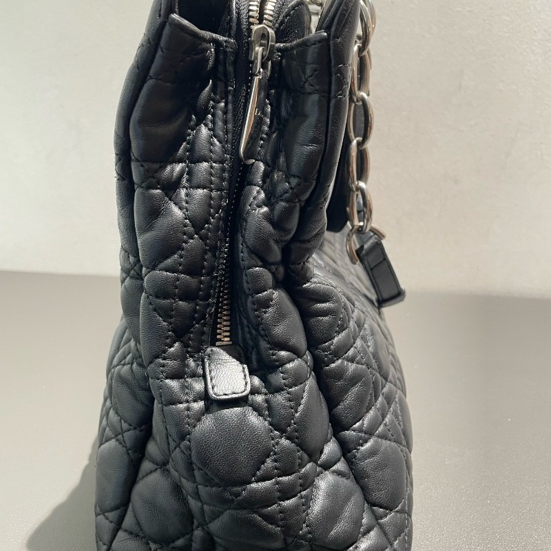 Dior Lady戴妃7格黑銀tote托特包 手提包-4