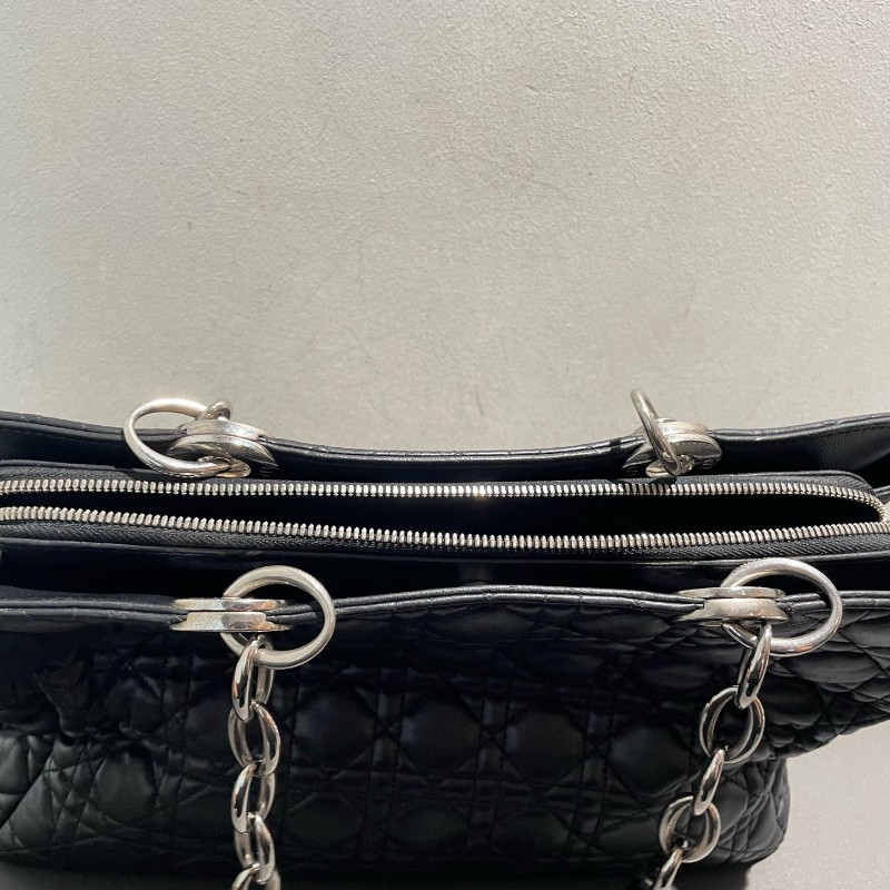 Dior Lady戴妃7格黑銀tote托特包 手提包-6