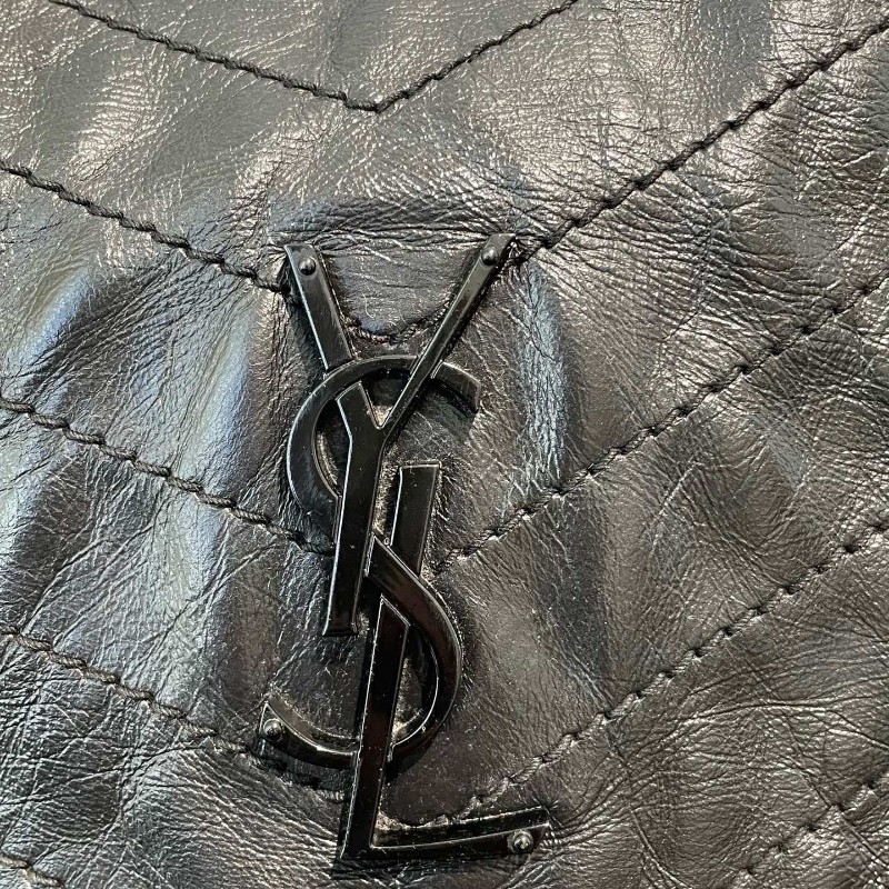 YSL聖羅蘭 niki單肩斜挎包 黑色大號 新款有D扣 肩背包斜背包-8