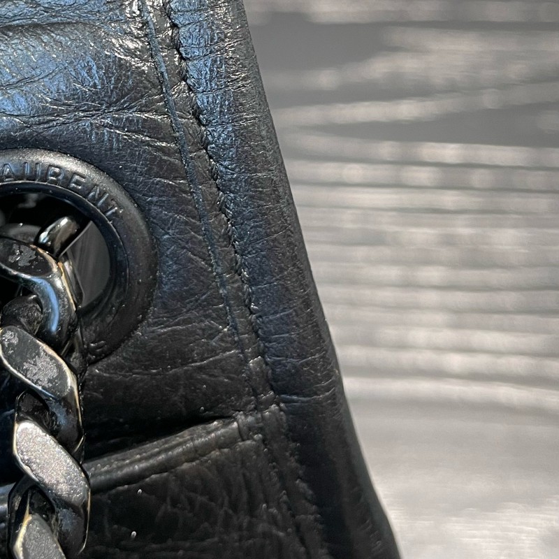 YSL聖羅蘭 niki單肩斜挎包 黑色大號 新款有D扣 肩背包斜背包-12