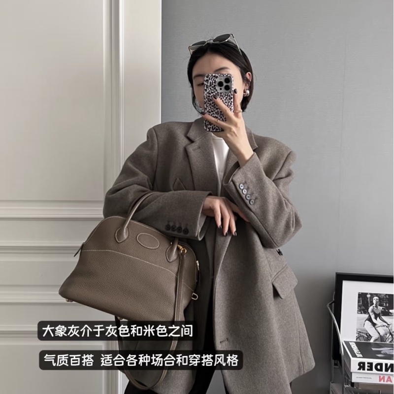 愛馬仕～Hermes Bolide 31大象灰金 D刻 TC皮-2