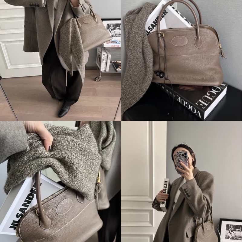 愛馬仕～Hermes Bolide 31大象灰金 D刻 TC皮-4