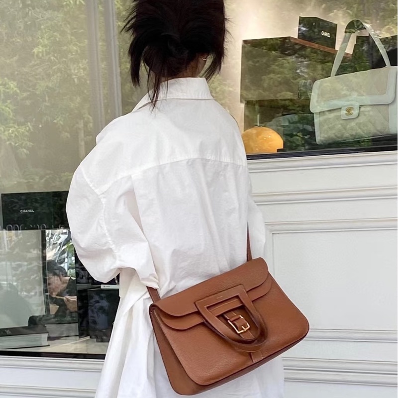 愛馬仕~Hermes halzan31 金棕色銀釦Y刻TC皮-4