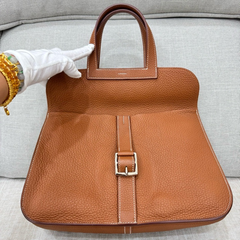 愛馬仕~Hermes halzan31 金棕色銀釦Y刻TC皮-9