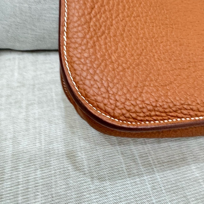 愛馬仕～Hermes halzan31 金棕色銀釦Y刻TC皮-13