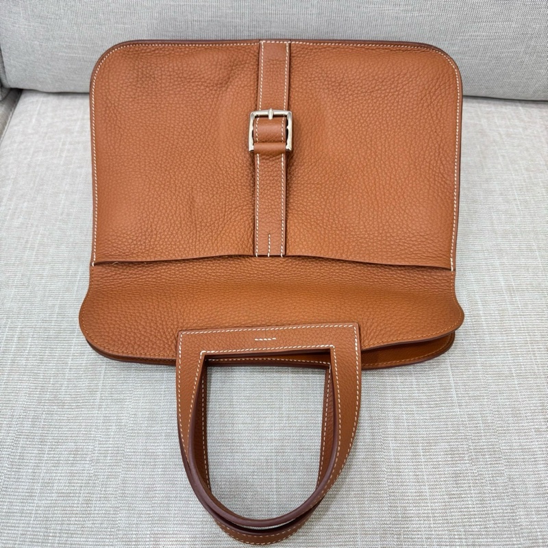 愛馬仕~Hermes halzan31 金棕色銀釦Y刻TC皮-15