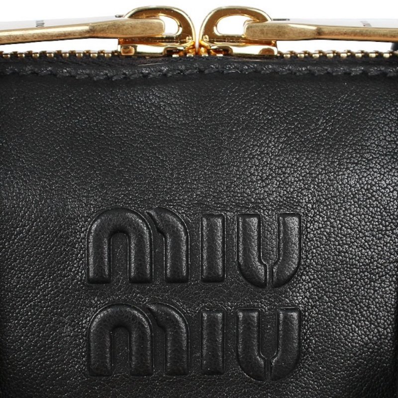 ✨快閃特價✨MiuMiu 5BB169 Aventure 小款納帕小羊皮貝殼包 黑色-8