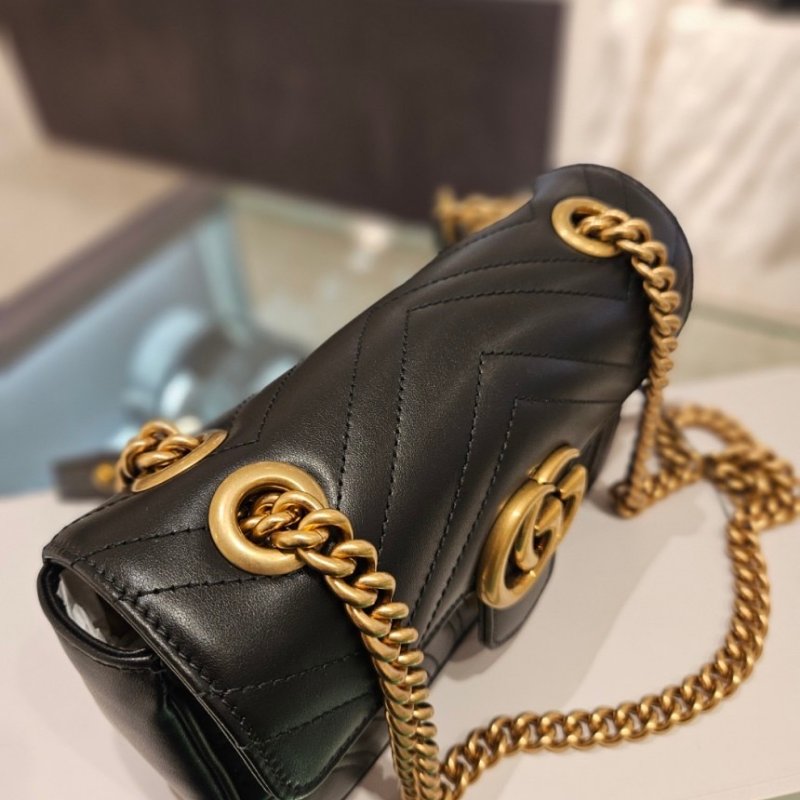 🎉新品好折扣✨Gucci 443497 GG Marmont 小款 26公分衍縫包 黑色-2