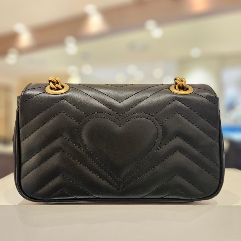 🎉新品好折扣✨Gucci 443497 GG Marmont 小款 26公分衍縫包 黑色-5