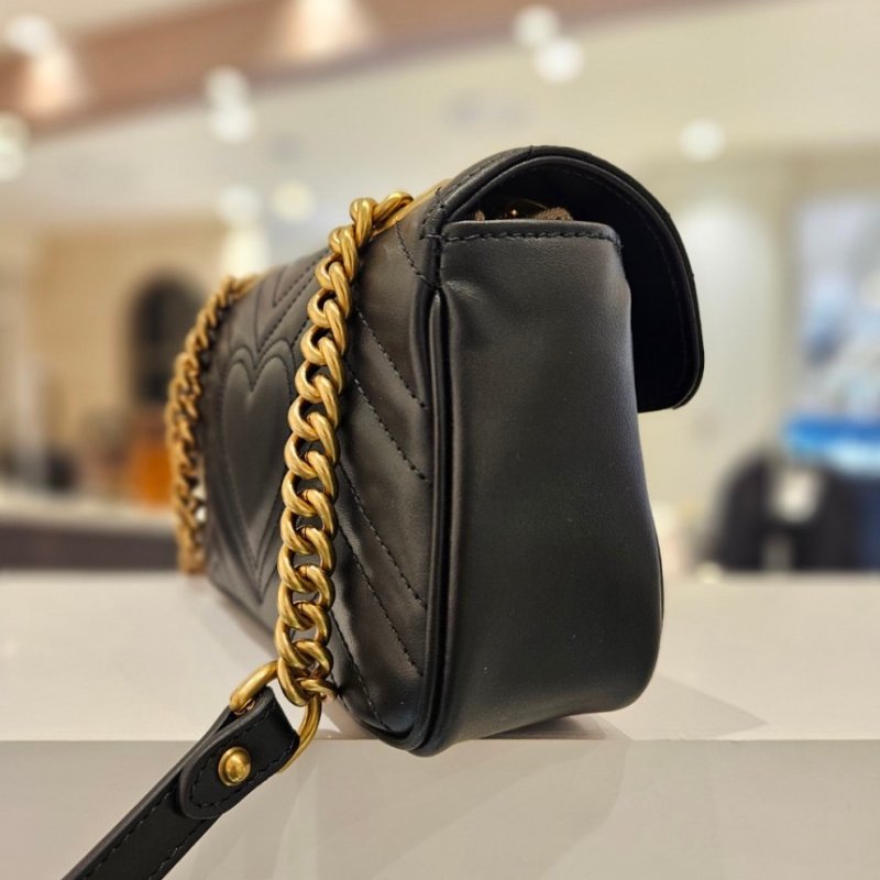 🎉新品好折扣✨Gucci 443497 GG Marmont 小款 26公分衍縫包 黑色-6