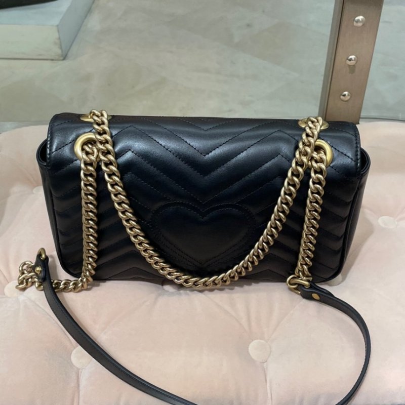 🎉新品好折扣✨Gucci 443497 GG Marmont 小款 26公分衍縫包 黑色-22