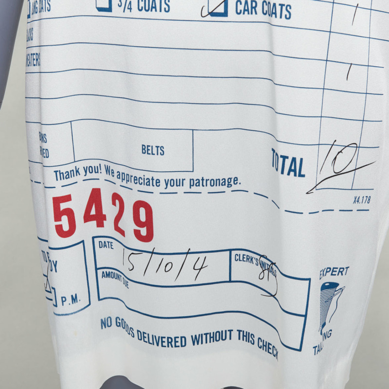 MOSCHINO Jeremy Scott Dry Cleaning Receipt print rayon blend tshirt dress IT38 XS-1