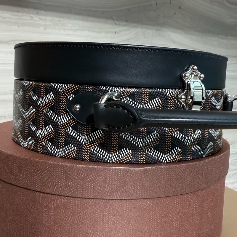 GOYARD ALTO HATBOX TRUNK 黑色圖騰手工繪料斜背手提圓餅包-15