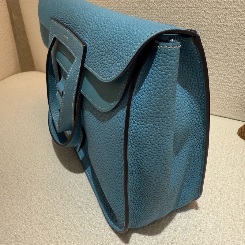 HERMES HALEAN 31cm P3愛馬仕北方藍金釦五用斜背手提肩背包-1
